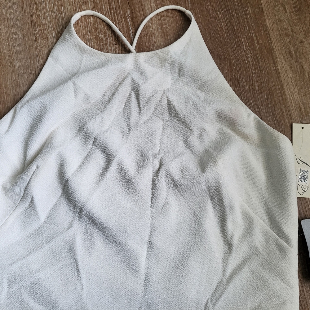 Eliza J Cream Halter Top